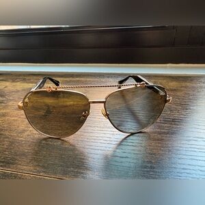 John Varvatos JV104 Limited Artisan Eyewear Aviator Sunglasses Gold Mirrored New